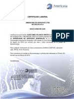 Certifiacion - Laboral - Americana de Servicios de Aseo y Mantenimiento