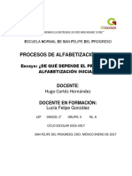 De Qué Depende El Proceso de Alfabetización Inicial (ENSAYO)