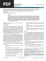 What Caused The Failure of Lehman Brothers Could It Have Beenprevented How Recommendations For Going Forward 2472 114X S1 002