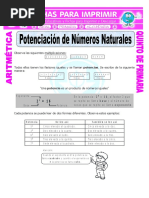 Potenciación de Números Naturales para Quinto de Primaria