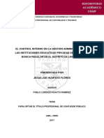 El Control Interno en La Gestión Administrativa de Las I. E. P. Usmp