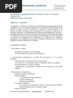 Antropología Cognitiva. Consuelo Álvarez Plaza PDF