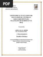 Geotechnical Evaluation For Excavation of A Tunnel in Qara-Sard Mountain, Sulaimaniyah, Kurdistan, NE-Iraq