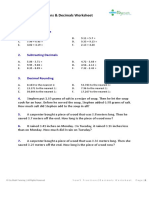 Year 5 Fractions and Decimals Worksheet