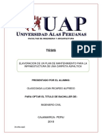 Elaboración de Un Plan de Mantenimiento para La Infraestructura de Una Carpeta Asfáltica