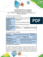 Guía de Actividades y Rúbrica de Evaluación Fase 2 Iniciar La Elaboración Del Proyecto Cunícola