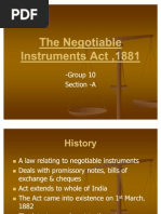 The Negotiable Instruments Act 1881