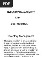 Cost Control and Inventory Management