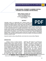 Exploring Senior High School Students' Academic Writing Difficulties: Towards An Academic Writing Model