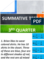 SUMMATIVE TEST 3 (UNION AND INTERSECTION OF EVENTS) Students Copy PPTX