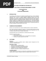 Diploma in Information Technology Dit 311 - Relational Database Management System Learning Outcomes and Assessment Requirements