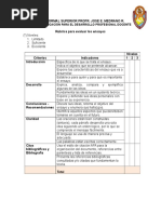 Rubrica para Evaluar Un Ensayo