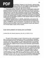 Basic Development of Nickel - Zinc Batteries