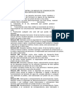 De Los Delitos Contra Los Medios de Comunicación Transporte y Otros Servicios Publicos