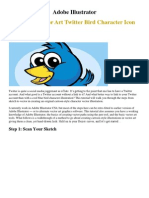 Create A Vector Art Twitter Bird Character Icon: Adobe Illustrator