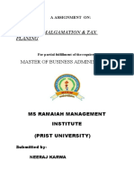 Amalgamation & Tax Planing: Master of Business Administrtion