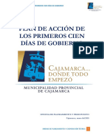 Primeros 100 Dias de Gestion Municipalidad Prov Cajamarca PDF