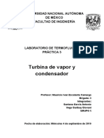 Práctica 3. Turbina de Vapor y Condensador