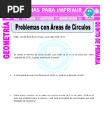 Problemas Con Áreas de Círculos para Quinto de Primaria