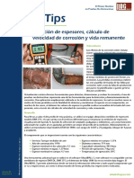 Medición de Espesores, Cálculo de Velocidad de Corrosión y Vida Remanente PDF