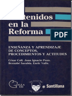 Los Contenidos de La Reforma Enseñanza y Aprendizaje de Conceptos, Procedimientos y Actitudes