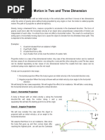 Module-8: Motion in Two and Three Dimension: Case 1: Horizontlal Projection