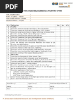 Checklist For False Ceiling Work