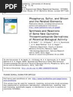 Synthesis and Reactions of Some New Quinoline Thiosemicarbazide Derivatives of Potential Biological Activity