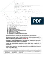 Procedure For Monitoring and Measurement