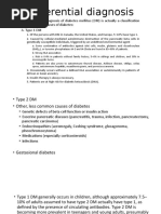 Differential Diagnosis of Diabetes Mellitus