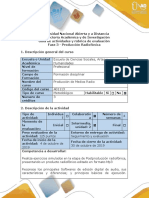 Guía de Actividades y Rúbrica de Evaluación - Fase 3 - Producción Radiofónica