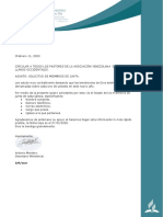 Carta para Pastores Solicitud Miembros de Junta