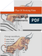 Business Plan of Broking Firm: Quick Return Investments Quick Return Investments