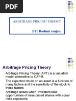 Arbitrage Pricing Theory: BY: Rashmi Ranjan