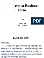 Objectives of Business Firm