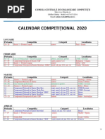 Calendar Competitional FR KARATE Pentru Anul Competitional 2020