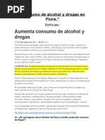 Consumo de Alcohol y Drogas en Piura