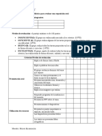 Rúbrica para Evaluar Una Exposición Oral.