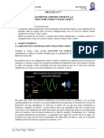 ELECTRONICA Practica 7 Amplificador Base Comun Colector Comun