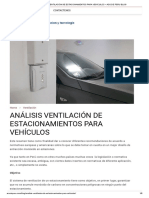 Análisis Ventilación de Estacionamientos para Vehículos