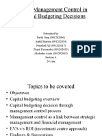 Role of Management Control in Capital Budgeting Decisions