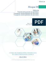 Posición Del Paciente en Quirófano. Transporte Intrahospitalario de Pacientes. Transporte Extrahospitalario de Pacientes