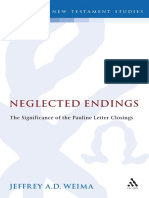 (Library of New Testament Studies) Jeffrey A. D. Weima - Neglected Endings - The Significance of The Pauline Letter Closings-Bloomsbury Academic