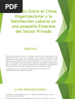 Clima Organizacional y La Satisfacción Laboral