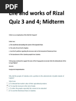 Life and Works of Rizal Quiz 3 and 4 PDF