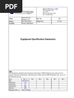 315020-DOC-3001 - (Equipment Specification Summaries) - RevA