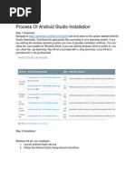 Process of Android Studio Install