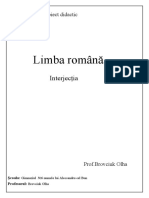 Proiect Didactic Interjecția