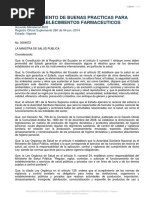 Acuerdo Ministerial 4872 Reglamento de Buenas Prácticas para Establecimientos Farmaceúticos PDF