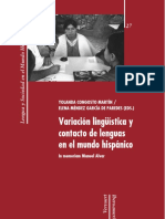 Variaciones Linguistica y Contacto de Lenguas en El Mundo Hispanico